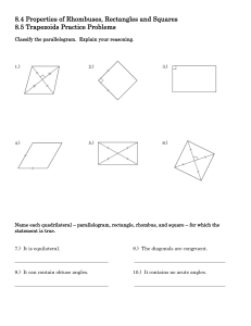 Rhombus, Rectangle, Square Geometry Practice Problems