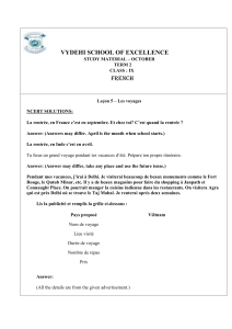 Matériel d'étude de français: Leçon 5 - Les voyages (Classe IX)