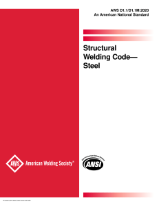 AWS D1.1 Structural Welding Code - Steel (2020)