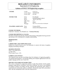 ENGG 110 Engineering Graphics Syllabus - Boğaziçi University