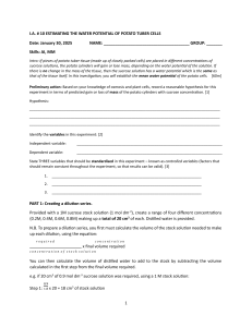 Potato Water Potential Lab: Osmosis Experiment