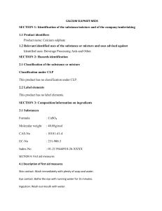 Calcium Sulphate MSDS: Safety & Handling Information