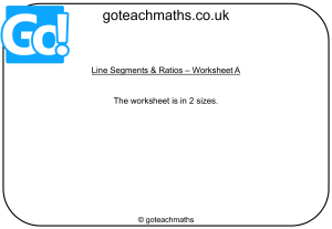 Line Segments & Ratios Worksheet: Dividing Lines