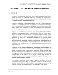 Geotechnical Investigation Guidelines for Highway Projects