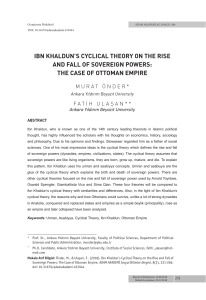 Ibn Khaldun's Cyclical Theory & Ottoman Empire