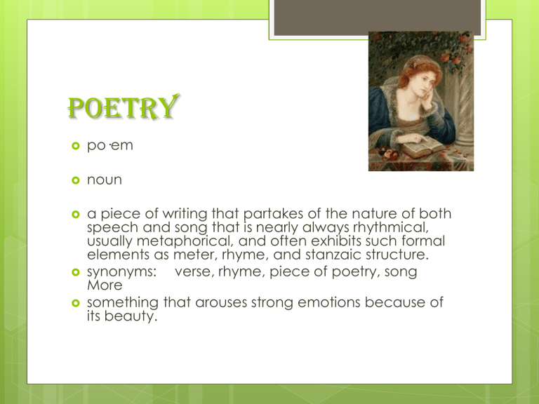 Poetry Definition, Types, and Vocabulary