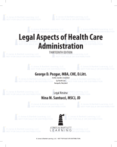 Legal Aspects of Health Care Administration Textbook