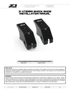 Z1 Xterra Shock Skids Installation Manual (2005-2015)