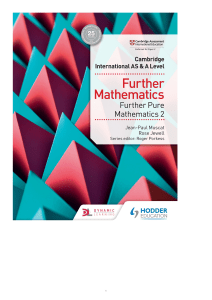 Further Pure Mathematics 2: Cambridge AS & A Level Textbook