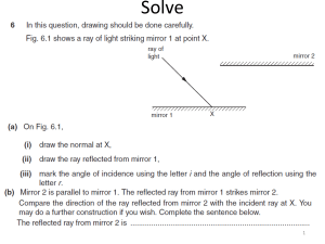 Reflection Worksheet: Mirrors and Light Rays