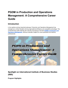 PGDM in Production & Operations Management: Career Guide