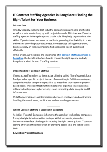 IT Contract Staffing Agencies in Bangalore: Finding Talent