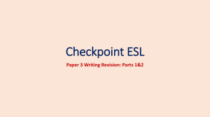 Checkpoint ESL Writing Revision: Parts 1 & 2
