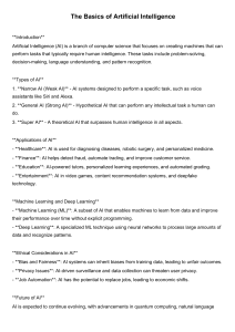 Artificial Intelligence (AI) Basics: Types, Applications, Ethics