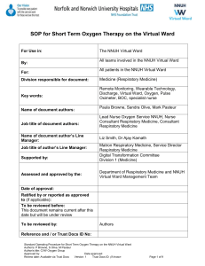 NNUH Virtual Ward: Short Term Oxygen Therapy SOP