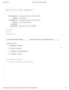 Evaluaci&oacute;n U1: Comunicaci&oacute;n - Revisi&oacute;n de Quiz