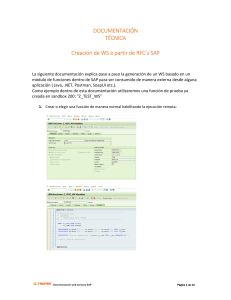 Creación de WS SAP desde RFCs: Guía Técnica