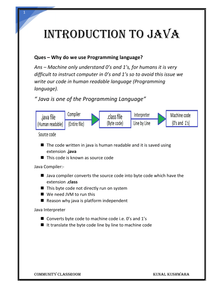 Introduction to Java Programming: Key Concepts & Architecture