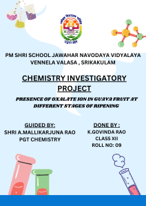 Oxalate in Guava: A Chemistry Investigatory Project