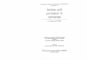 Amine Unit Corrosion in Refineries