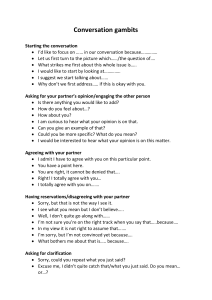Conversation Starters & Gambits: A Guide