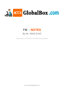 Financial Management (FM) Study Notes