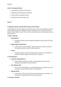 Oracle Undo Data Management: Lecture Notes
