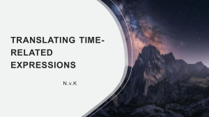 Translating Time Expressions: English-Vietnamese