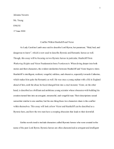 Heathcliff vs. Victor: Byronic Heroes Compared