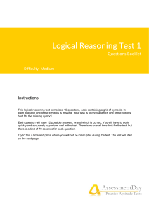 Logical Reasoning Test 1: Medium Difficulty Practice Questions