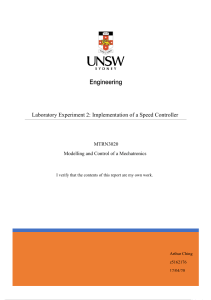 Speed Controller Implementation: Lab Experiment Report