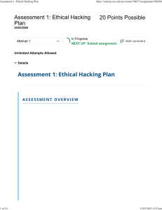 Ethical Hacking Plan: Penetration Testing Assessment