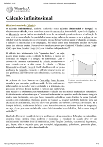 C&aacute;lculo Infinitesimal: Hist&oacute;ria, Princ&iacute;pios e Aplica&ccedil;&otilde;es