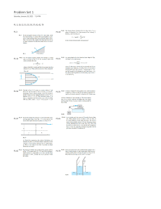 Fluid Mechanics Problem Set: Statics, Dynamics, Capillarity