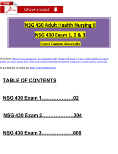 NSG 430 Adult Health Nursing II Exam Questions