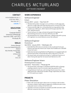 Software Engineer Resume - Charles McTurland