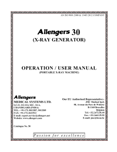 Allengers 30 Portable X-Ray Machine User Manual