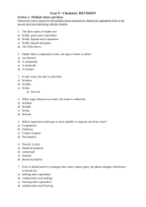 Year 9 Chemistry Revision Worksheet
