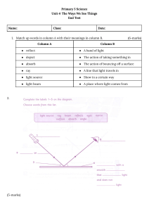 Primary 5 Science: The Ways We See Things - End Test