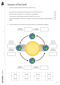 Earth's Seasons Worksheet: Understanding Hemispheres & Tilt