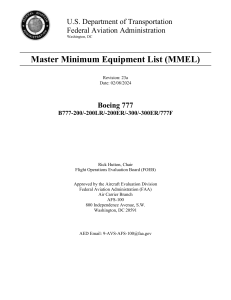 Boeing 777 MMEL: Master Minimum Equipment List
