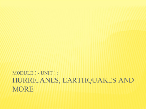 Hurricanes, Earthquakes & Natural Resources Presentation