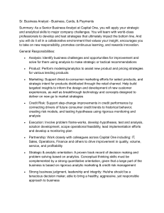 Senior Business Analyst Job Description - Capital One