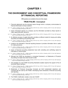 Financial Reporting Test Bank: Chapter 1 Questions
