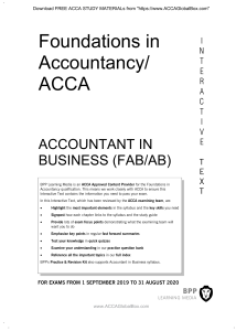 ACCA Accountant in Business (FAB/AB) Interactive Text