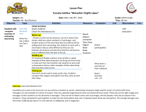 Art Lesson Plan: Misleading Advertising for 9th Grade