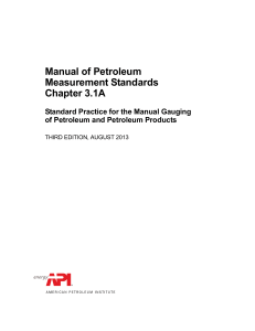 Manual Gauging of Petroleum: API Standard Practice