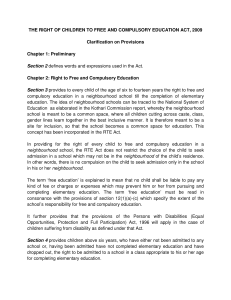 RTE Act 2009: Clarification on Provisions