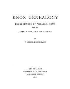 Knox Genealogy: Descendants of William & John Knox