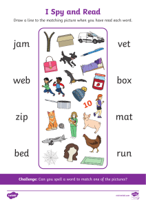 I Spy and Read: Early Reading Worksheet for Kids